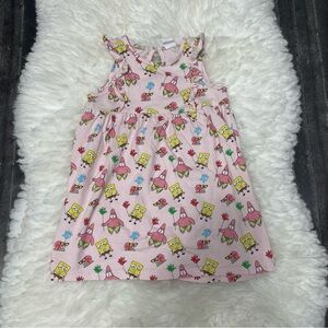 H&M GIRLS PINK SPONGEBOB PATRICK SLEEVELESS DRESS